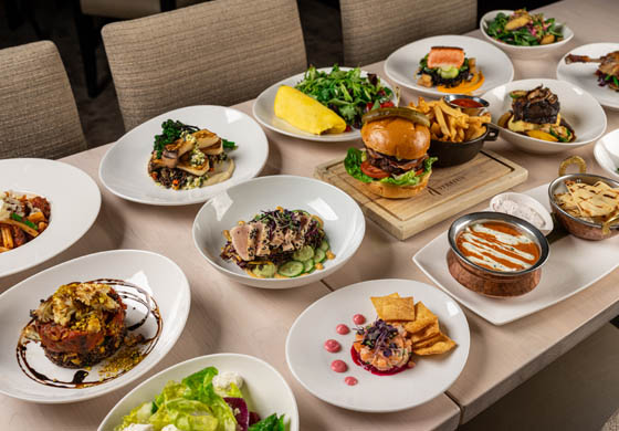 Close-up of all the dishes on the menu at downtown Toronto's Stratus Restaurant
