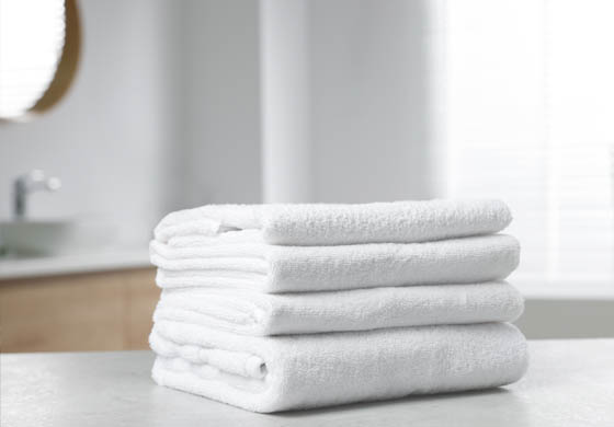 Folded, white towels