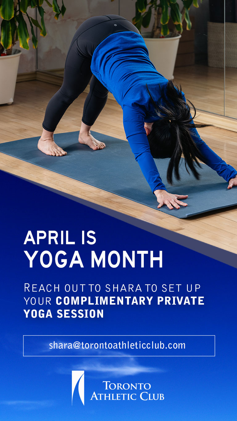April is Yoga Month at the TAC - Contact Shara for your complimentary private yoga session