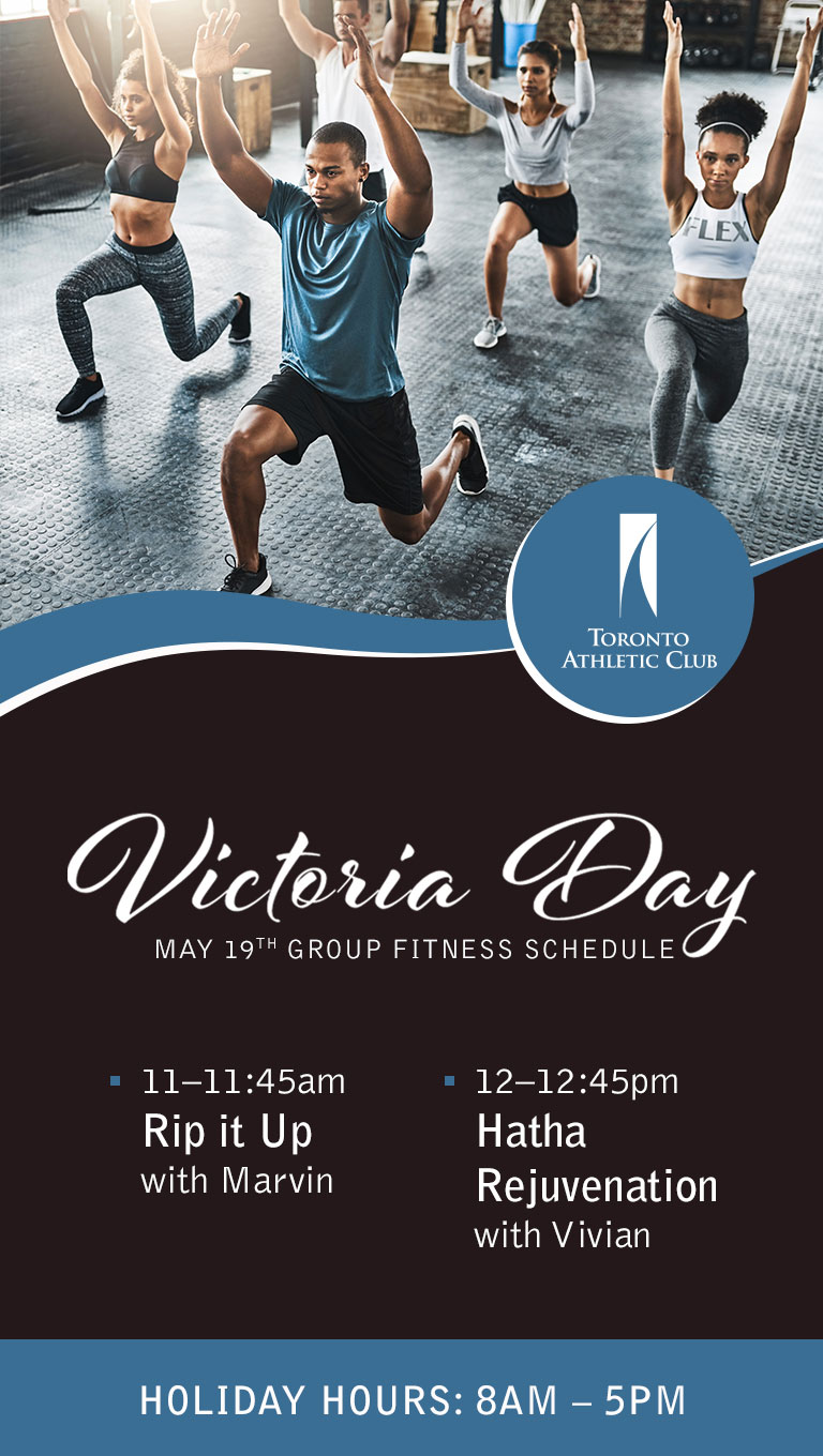 Victoria Day group fitness schedule - Monday, May 19th